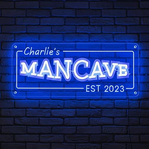Personalized Custom Bar Neon Sign, Dimmable Adjustable LED Light Up Name Sign for Home Bar, Man Cave, Pub or Bistro Wall Decor, Retro Customizable