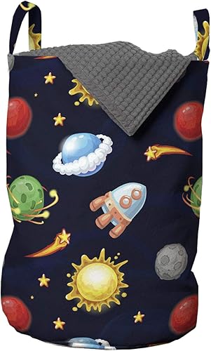 Miniatura 28 de Ambesonne Bolsa de lavandería de flores, hojas y flores, diseño vintage de hiedra con plantas, diseño de naturaleza, impresión artística retro,