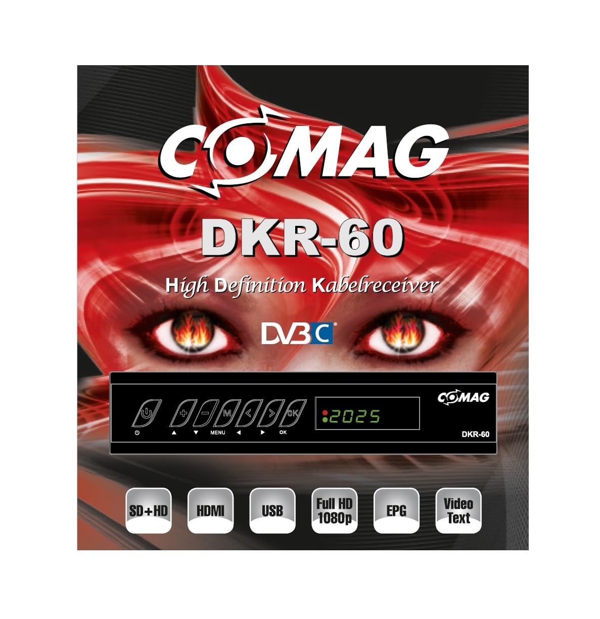 COMAG DKR 60 HD digitaler Full HD Kabel-Receiver (PVR Ready, HDTV, DVB-C, Time Shift-Funktion, HDMI, SCART, USB 2.0) inkl. HDMI Kabel, schwarz