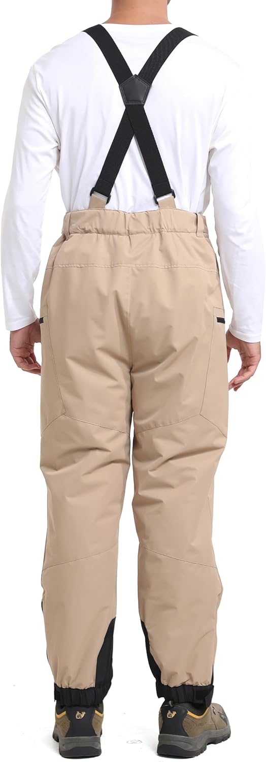 BenBoy Men's Snow Bibs Baggy Adjustable Suspender Ski Pants Waterproof Insulated Overalls Winter Snowboarding