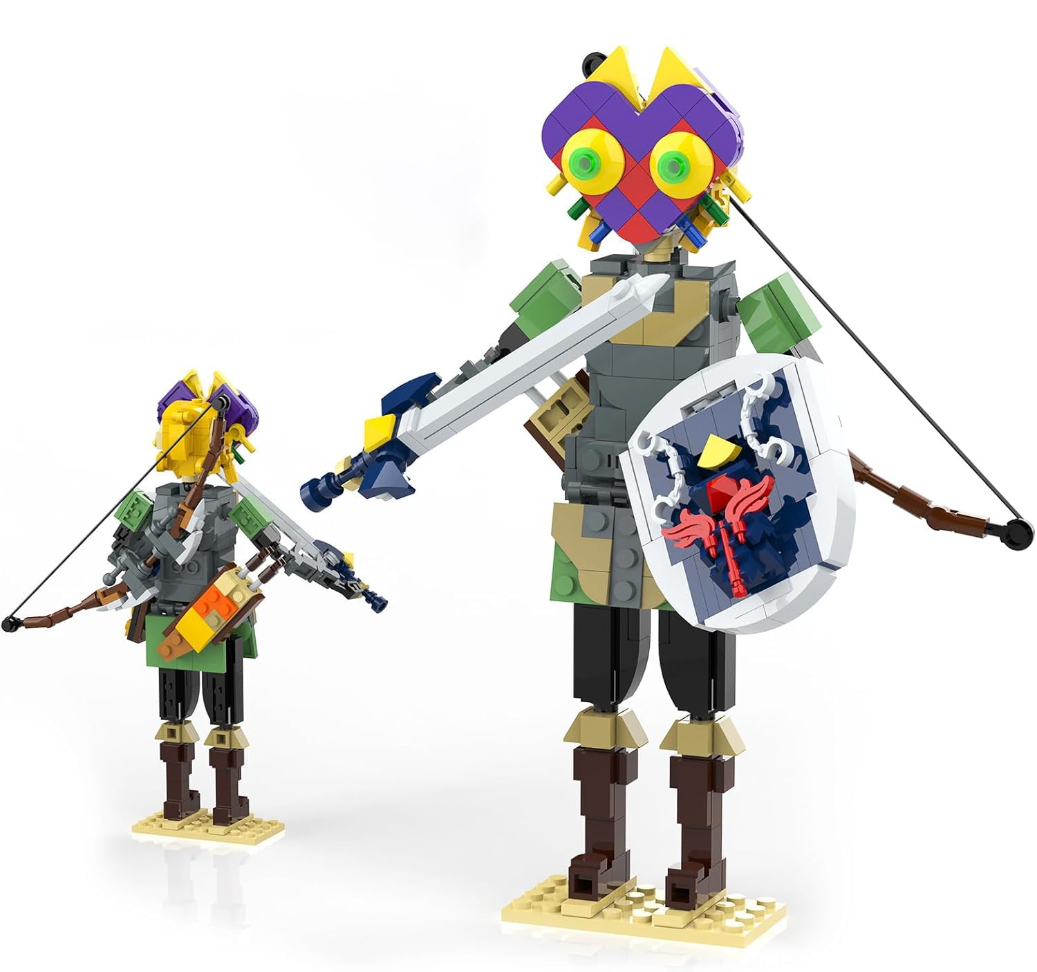 Nubee BOTW Link Building Set, Majora's Mask Link Action Figures Holding Master Sword and Hylian Shield, TOTK Adventure Game Collection Birthday Gift for Boys Girls Game Fans (407Pcs)