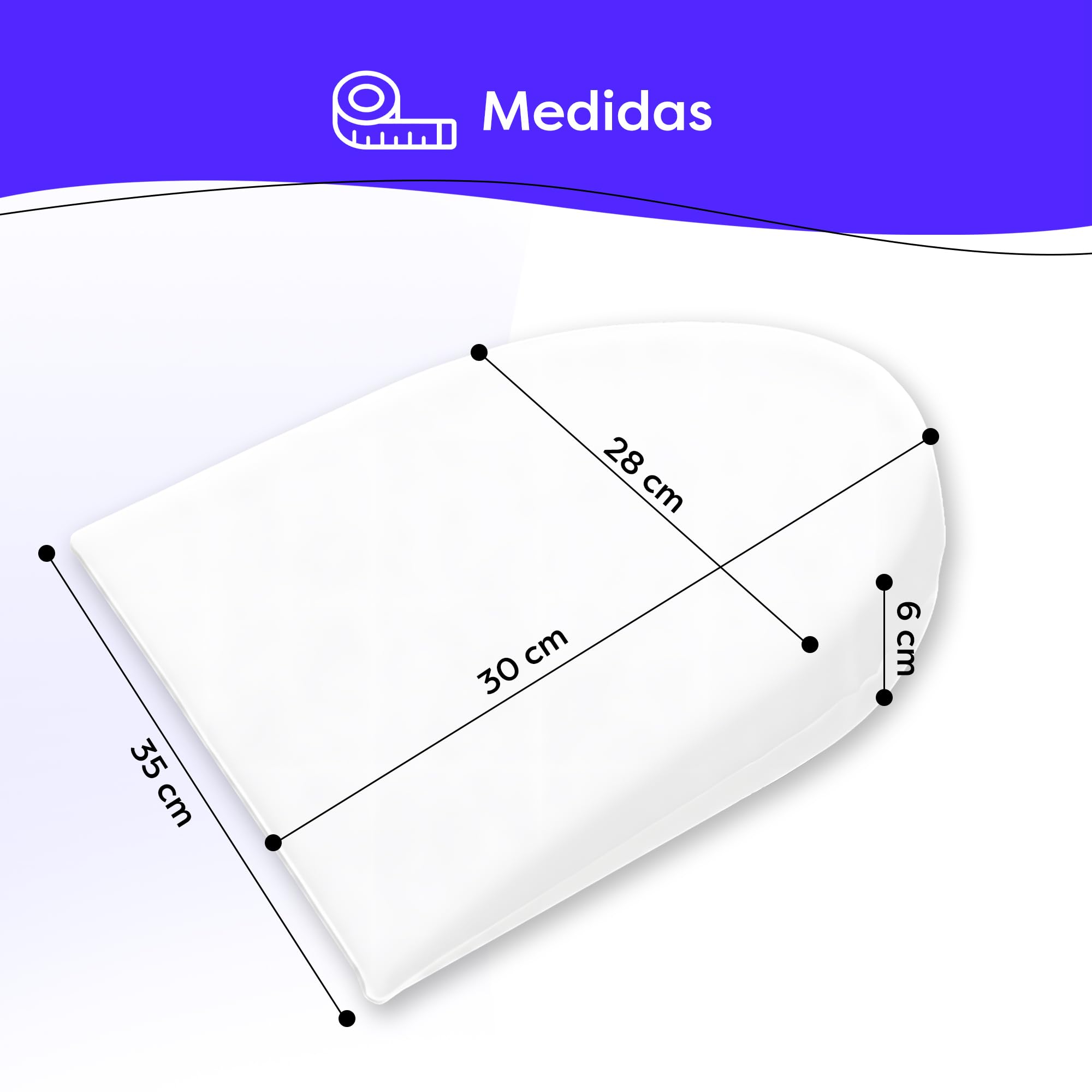Wolkenfeld Almohada Cuña contra el Reflujo y los Cólicos – Cojín Antirreflujo Ergonómico, Impermeable y Lavable | Forma Semicircular – 35 x 28 x 6 cm