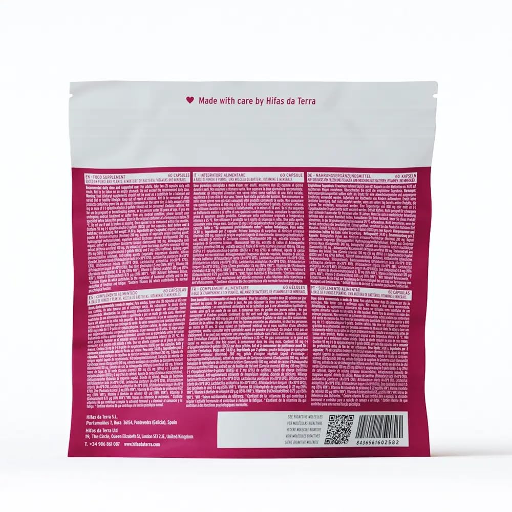 HIFAS DA TERRA - HIFAS-Menopause Suplemento para Menopausia con Extractos Puros de Reishi, Melena de León, Cordyceps y Ashwagandha (Refill: 60 cápsulas)