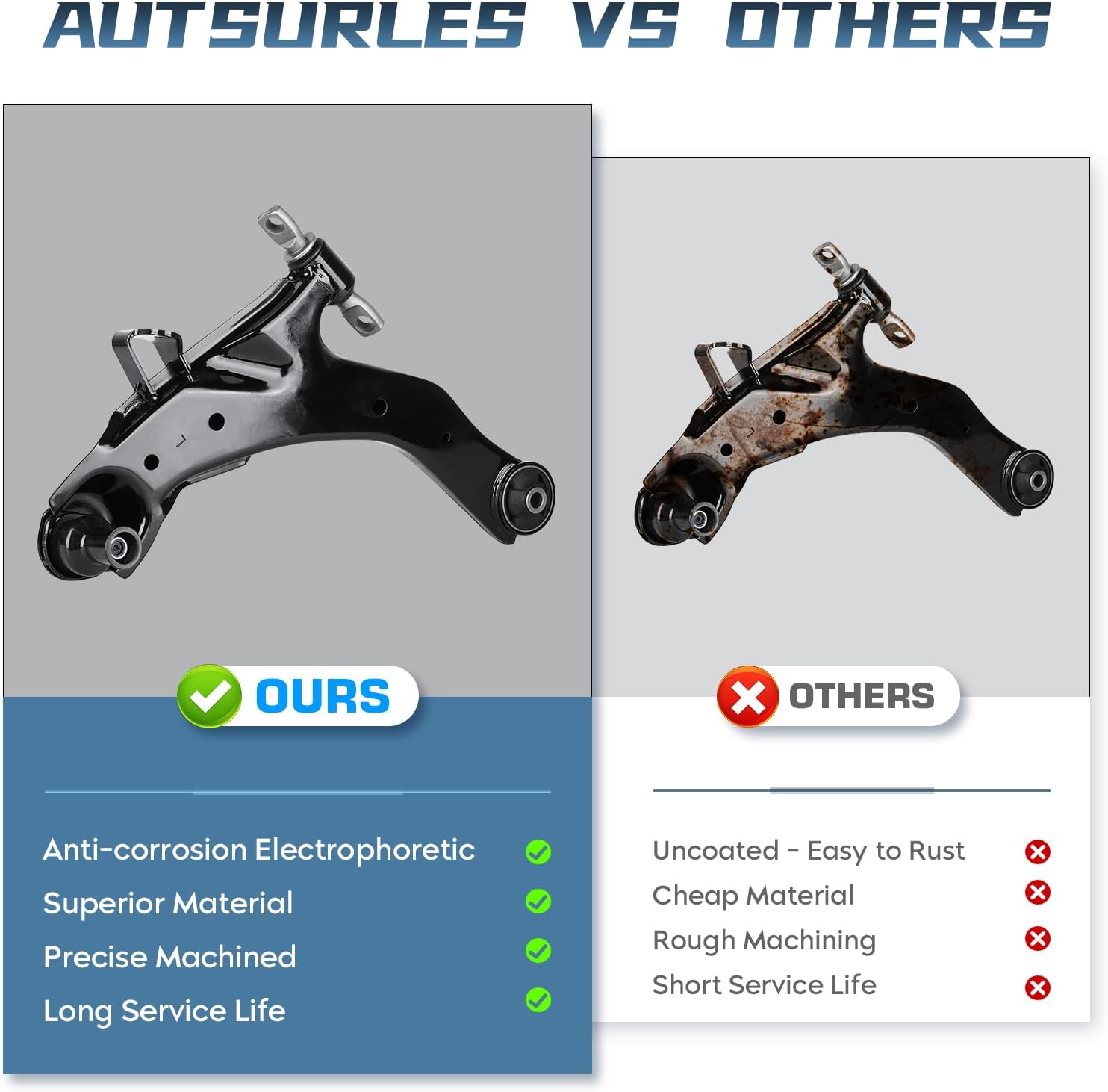 4Pcs Front Lower Control Arm for Hyundai Elantra 2001 2002 2003 2004 2005 2006, Sway Bar End Suspension Kit K620327 K620328 K90358