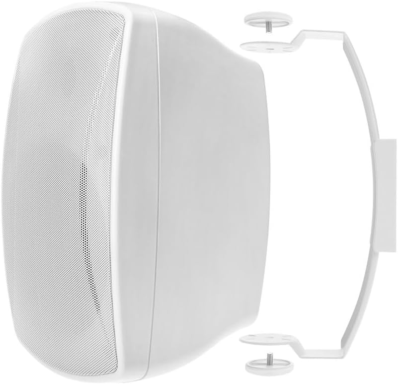 Monoprice WS-7B-62-W 6.5in. Weatherproof 2-Way 70V Indoor/Outdoor Speaker for Use in Whole Home Audio Systems, Restaurants, Bars, Retail Stores, Patio, Poolside, Garage, White (Each)