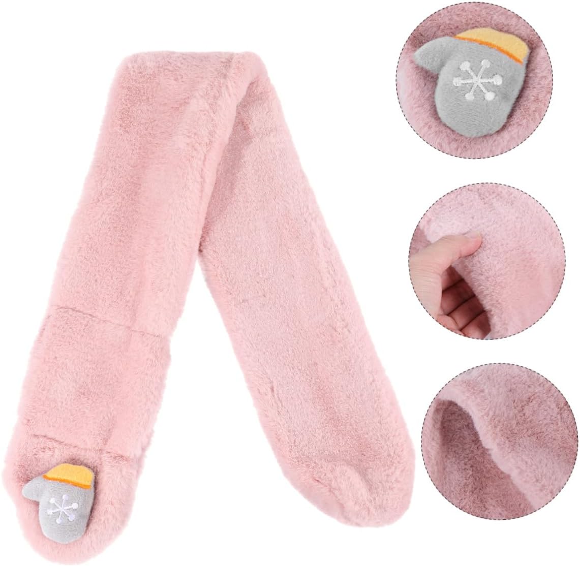 Unomor Adorable Winter Plush Scarf Thick Soft Neck Warmer with Christmas Design for Boys and Comfortable Fleece Neck Scarf for Fall and Cold Weather