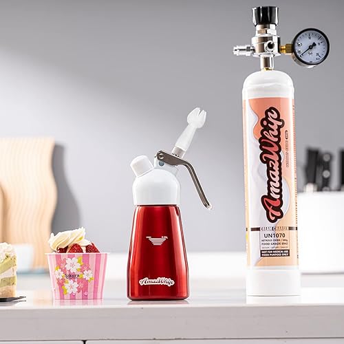 Miniatura 9 de Dispensador de crema AMAZWHIP de 8.5 fl oz para todas las aplicaciones en frío, batidor de crema de aleación de aluminio duradero con 3 boquillas