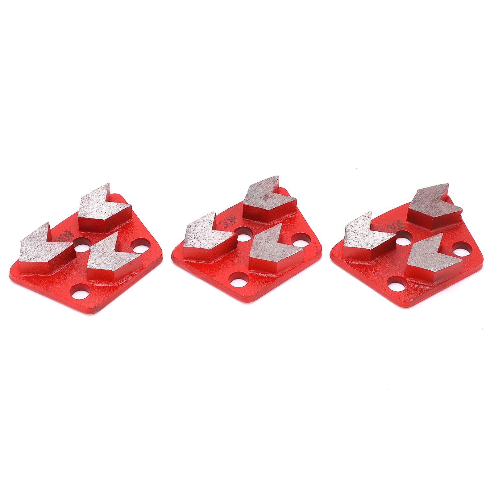 Generic Chaussures de Meulage Diamantées, Conception Trapézoïdale Agressive, efficacité de Meulage élevée pour Sol en Béton, Rouge, Maille 30#, Paquet de 3