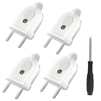 Eurostecker Flach 4 Stück - Flachstecker 250V 2,5A Für Haushaltsgeräte