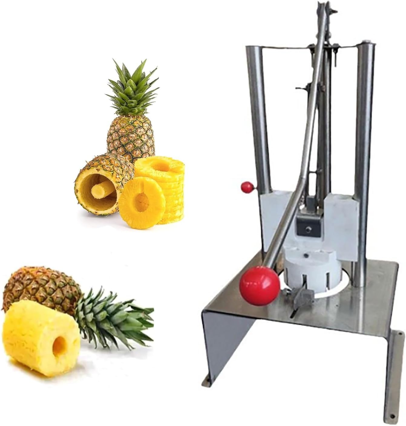 SBCGFY Commercial Pineapple Corer Machine, Manual Peeler Cutter & Slicer, 60 Pcs/Hour Efficient,For Supermarkets, Restaurants, Food Stalls