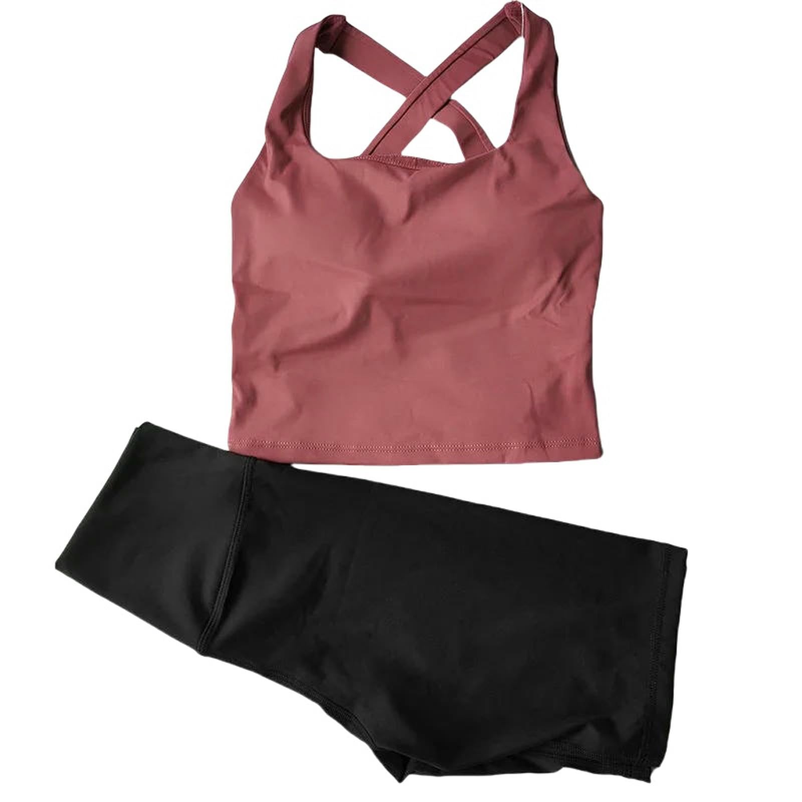 Conjunto de yoga para mujer, ropa deportiva de entrenamiento, ropa de gimnasio, pantalones cortos de cintura alta, trajes deportivos