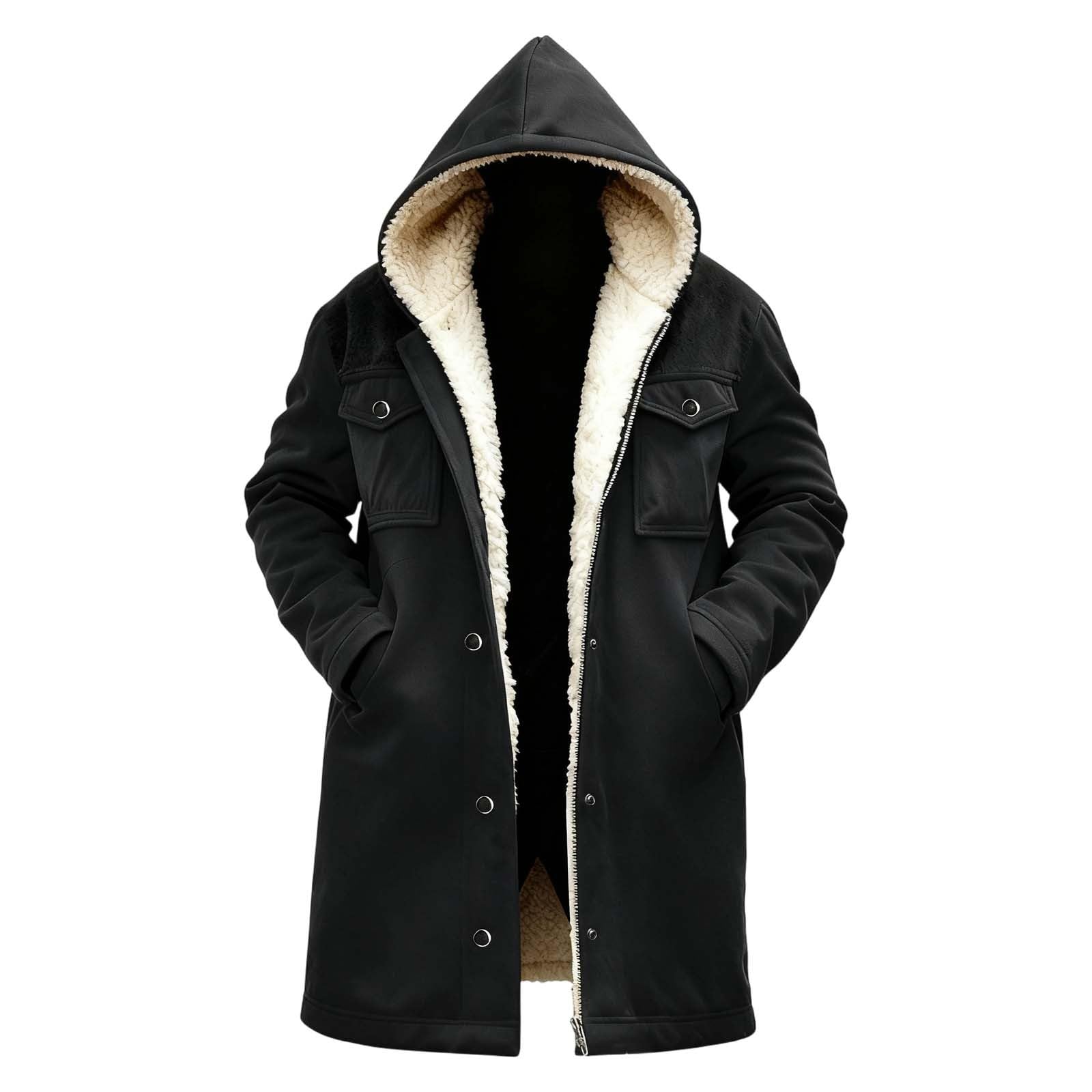 Chaqueta Con Capucha Para Moto Hombre Con Cremallera, Chaqueta Caliente Hombre Suelto Polar Con Bolsillos Para Invierno Para Actividades Al Aire Libre Y Deportes A Prueba De Viento Estilo Casual Y De