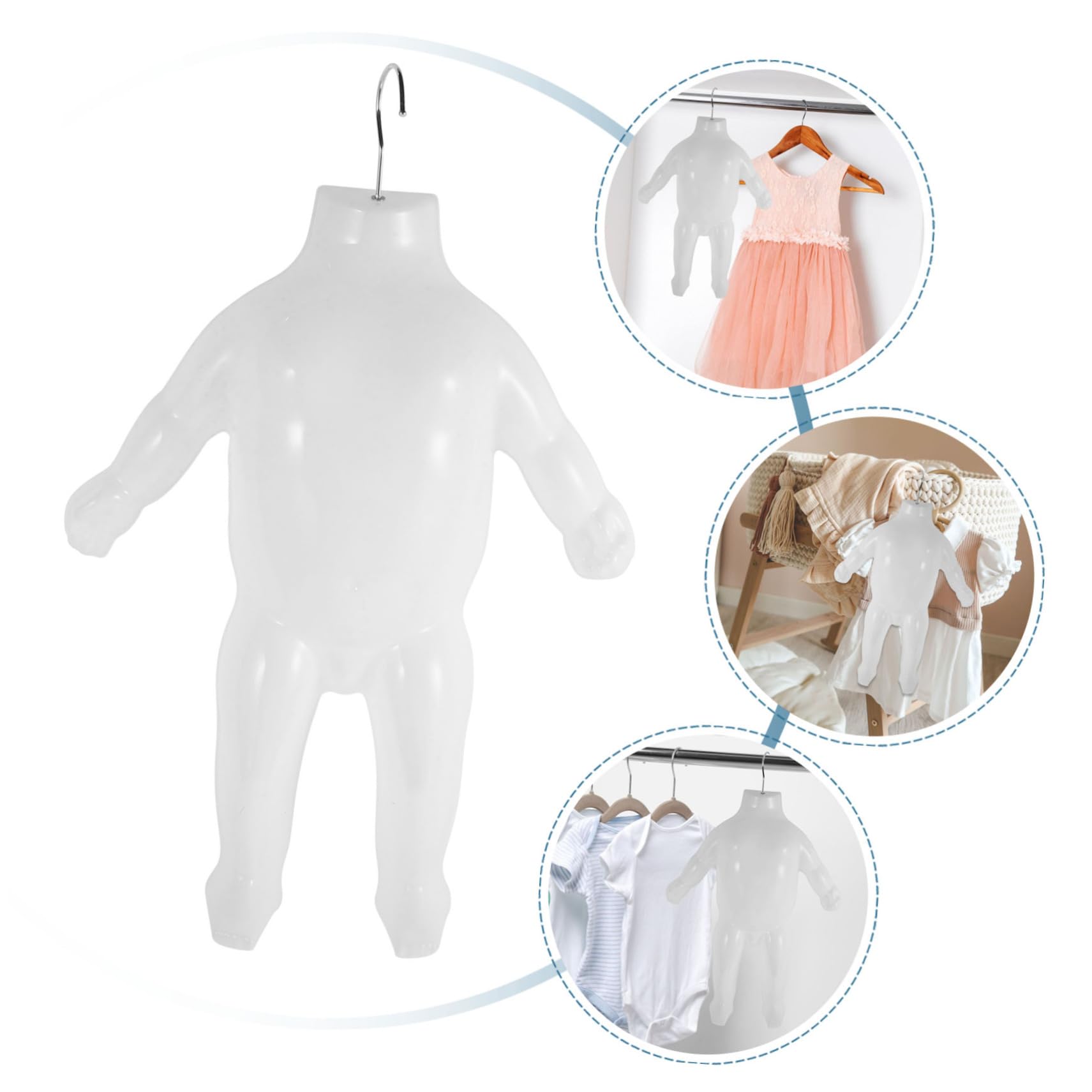 Cabilock Mannequin pour Garçon Fille Détachable avec Cintre Buste Suspendu Vêtements pour Garçons et Filles Support Portable pour Boutique et Vitrines