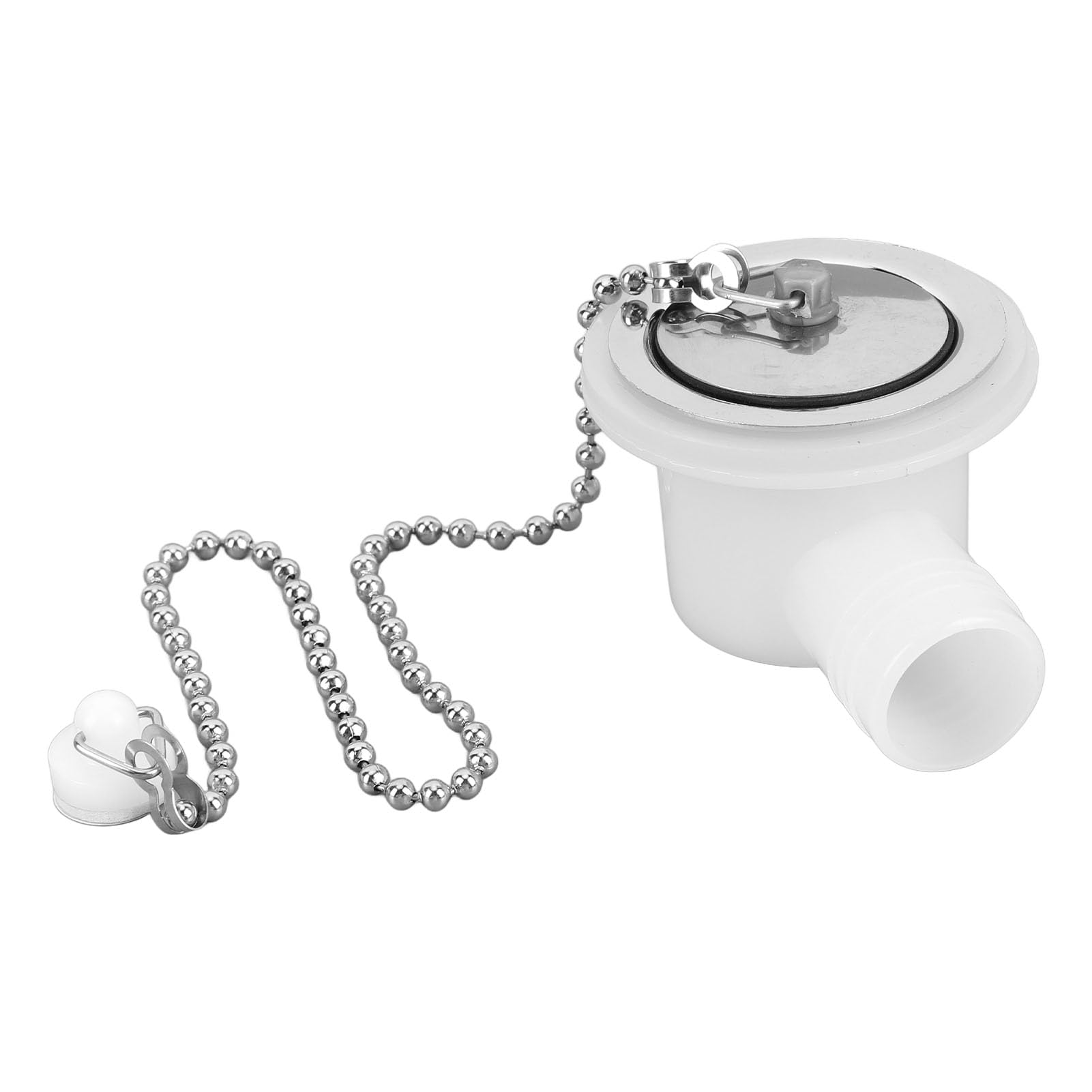 Connettore di Scarico per lavello del Camper, in Acciaio Inox ad Angolo retto, Adattatore per Spine salvaspazio, con Struttura di Tenuta, per lavelli per Camper