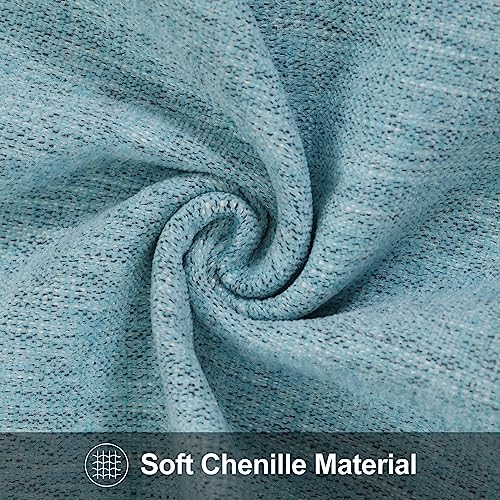 Decoruhome Decorative Throw Pillow Covers 20X20 Set Of 2, Farmhouse Chenille Pillow Covers, Square Soft Pillow Covers For Couch Sofa Bed, Turquoise #TOP3