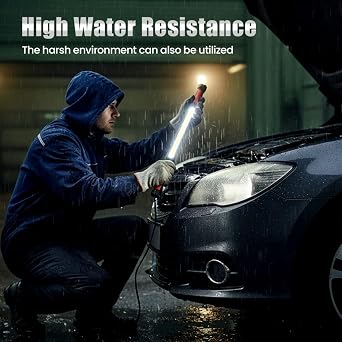 LECDOA 2026 Upgrade Magnetic Work Light, 1200 Lumens Super Bright & Rechargeable LED Under Hood Light, Strong Magnets & 360 Flexible Gooseneck for Car Repair, Garage, Workshop, Emergency Kit (1PCA)