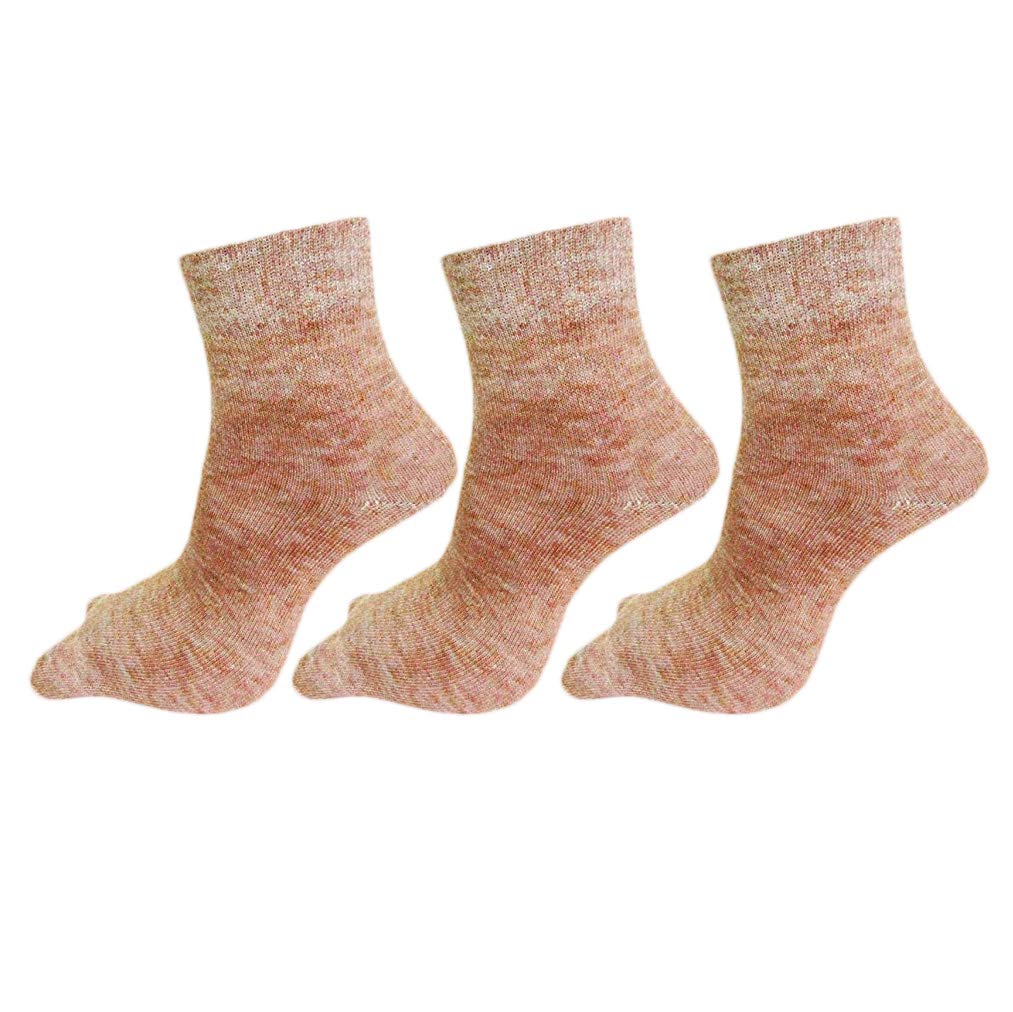 Cotson Women's Woolen Ankle Length Beige Socks (Pack of 3 Pairs)-image-16