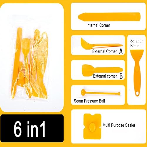Miniatura 7 de Herramientas de calafateo Herramienta de eliminación de lechada, 6 piezas, herramienta de acabado de sellador para baño, cocina, piso, ventana,