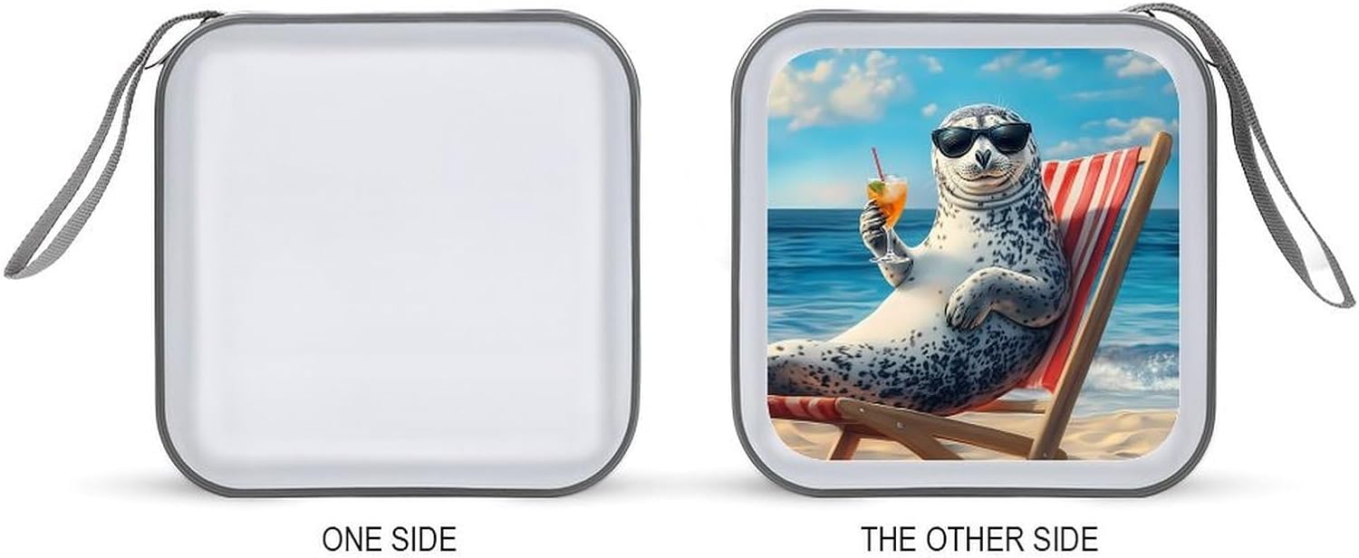 Seal Funny Beach CD Storage Case for Car Holder DVD Organizer Box Holds 40 Discs Travel CD Wallet image 4