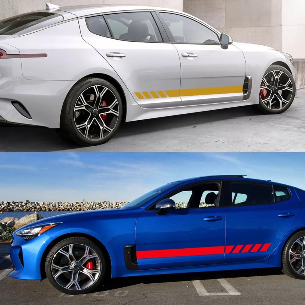 2 uds pegatinas de tira lateral larga para puerta de coche, para KIA Stinger GT Malaysia Tuning accesorios de coche decoración DIY pegatinas de película de vinilo