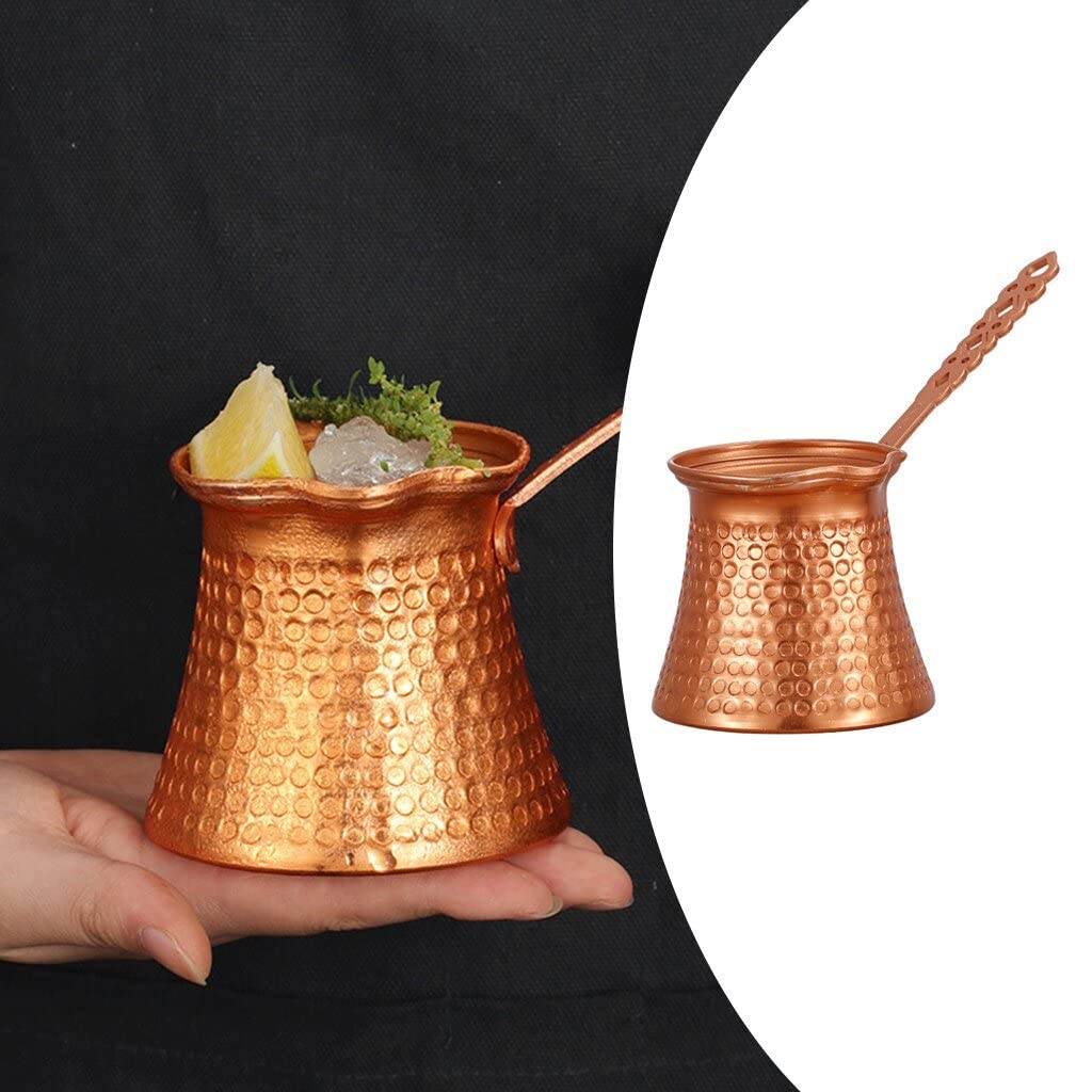 Cobre De Martillo Sólido Turco Greek Árabe Coffee Bok Stovetop Cafetero Cezve Ibrik Briki con