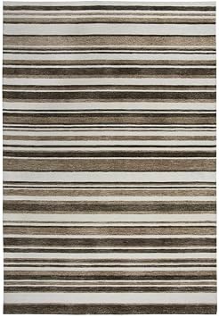 سجادة منطقة مخططة باللون البيج/البني/العاجي من Rizzy Home Alora Decor Bermuda مقاس 76 بوصة x96 بوصة
