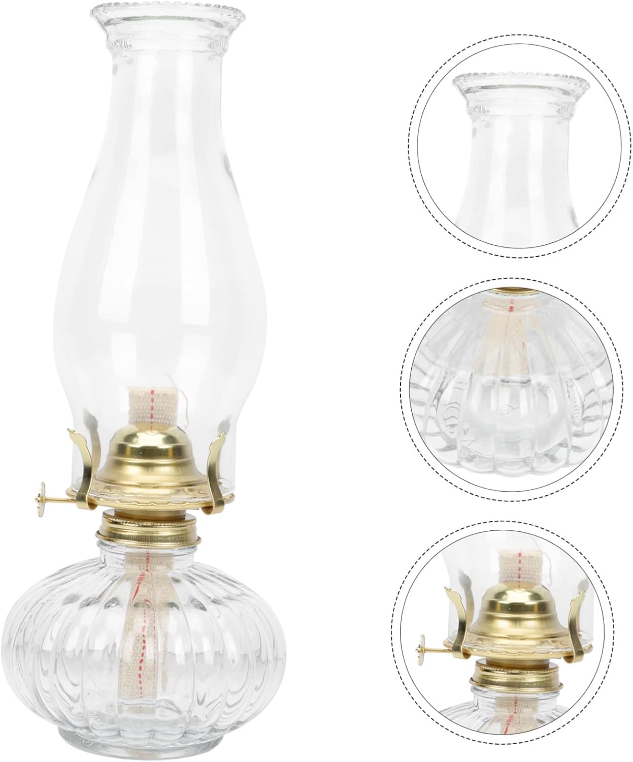 ORFOFE Vintage Kerosene Lamp Retro Glass Oil Lantern for Indoor Use Decorative Tabletop Lighting for Family Dinners Parties and Home Decor Easy to Use Kerosene
