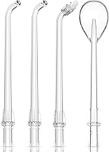 4 PCS Water Dental Flosser Tips Replacement Heads Jet Nozzles Only Compatible COSLUS T40 Cordless Portable Mini Water Teeth Flosser Pick for Travel