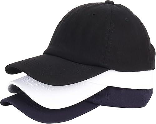 Umeepar 3PCS Plain Baseball Cap for Men Women Adjustable Low Profile Unstructured Cotton Dad Hat