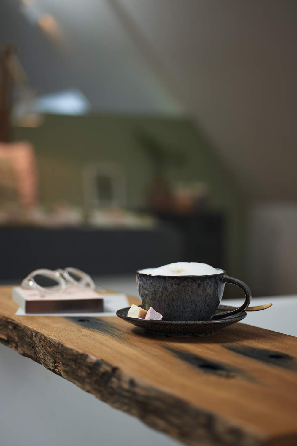 LEONARDO HOME 018586 MATERA Lot de 4 tasses en céramique, anthracite, 290 ml