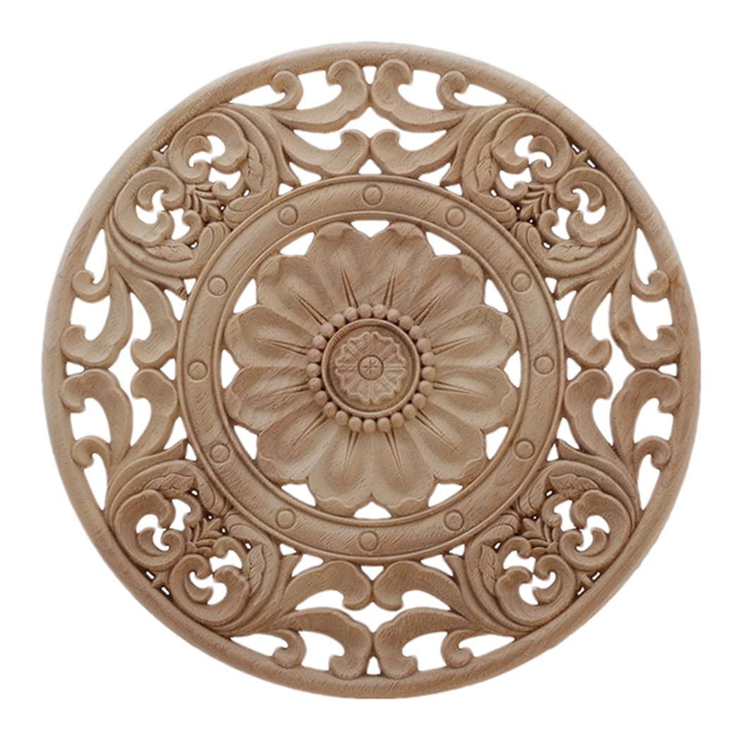 Applique en bois Onlay Haitpant couronne de rose pour décoration de fenêtre