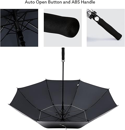 Miniatura 7 de G4Free Paraguas de golf con protección UV de 47546268 pulgadas, con apertura automática, doble toldo con ventilación de gran tamaño, extra grande,