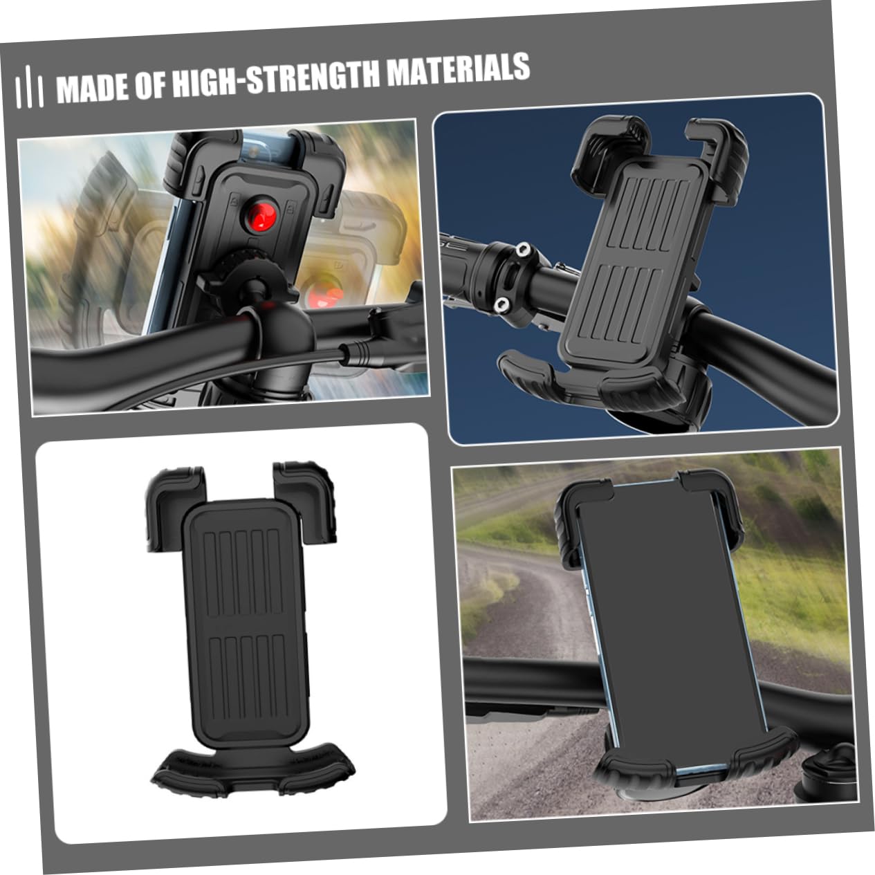 Angoily 4piezas Soporte De Teléfono Móvil para Bicicleta y Scooter Antideslizante y Resistente Vibraciones Montaje Manillar Compatible Smartphones Instalación