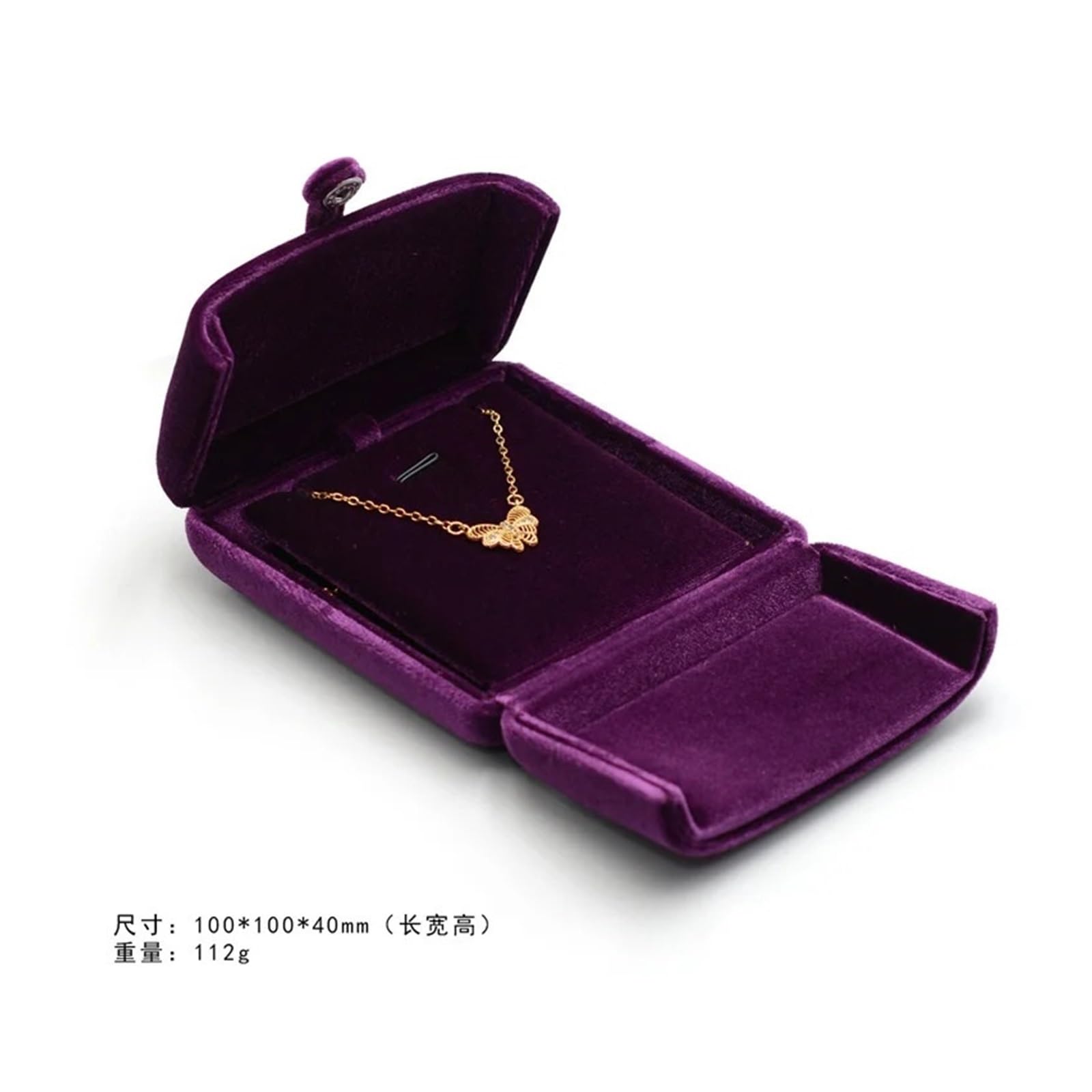 Boîte à bijoux en velours Boîte à bagues en velours véritable Double ouverture
