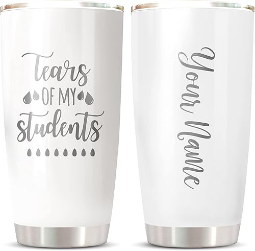 CHICKOR Taza de viaje con texto en inglés "Tears Of My Students" – Taza de viaje personalizada para estudiantes a prueba de fugas, un gran