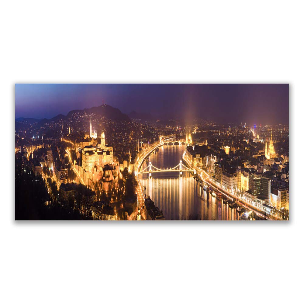 Impression sur verre acrylique 120x60cm Tulup - Tableau mural de design moderne de ville