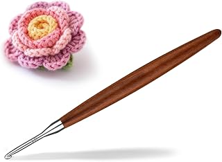 Lunarm Crochet Hook 3.0mm Ergonomic Crochet Aluminum Hook Wood Handle