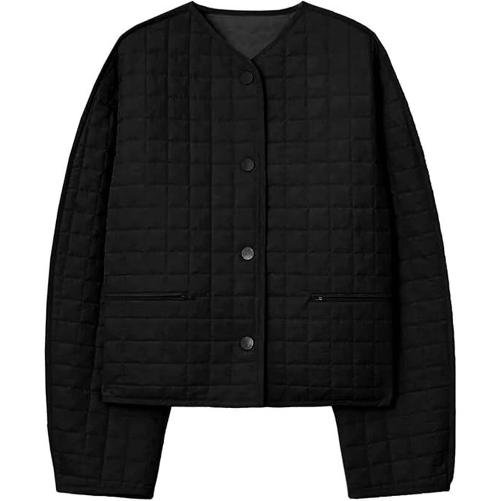 Chaqueta acolchada informal de otoño e invierno, abrigo a cuadros de color liso, abrigo con bolsillo para el trabajo, mujer, cálida y cómoda, con capucha