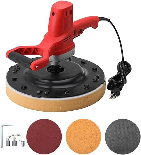 Lijadora de mano para paneles de yeso, Paleta de mortero de cemento de hormigón ajustable de 6 velocidades, Kit de máquina pulidora de alisado de