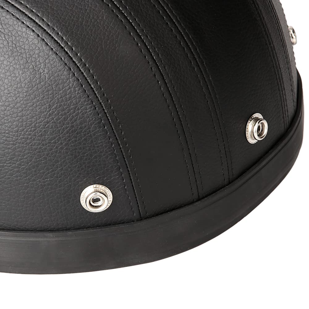 HUIOP Casques de Trottinette,Moto Scooter Open Face Demi Casque de Cuir avec visière UV Lunettes Retro Vintage Style 54-60cm