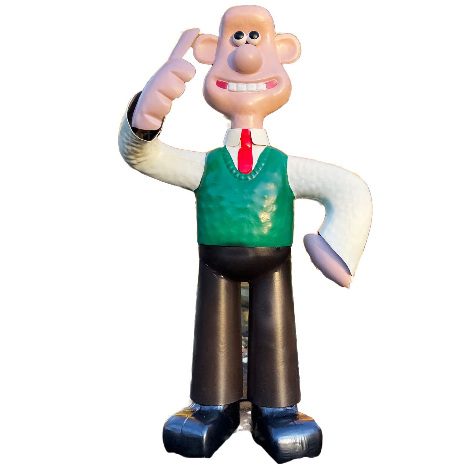 Darthome Multicolor Metal Wallace Statue Wallace And Gromit Metal Garden Lawn Patio Sculpture 46Cm