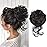 KETHBE Messy Bun Hair Piece Tousled Updo Hair Buns Extension Elastic Hair Band Hair Pieces Curly Hair Bun Scrunchie For Women (Brownish Black)