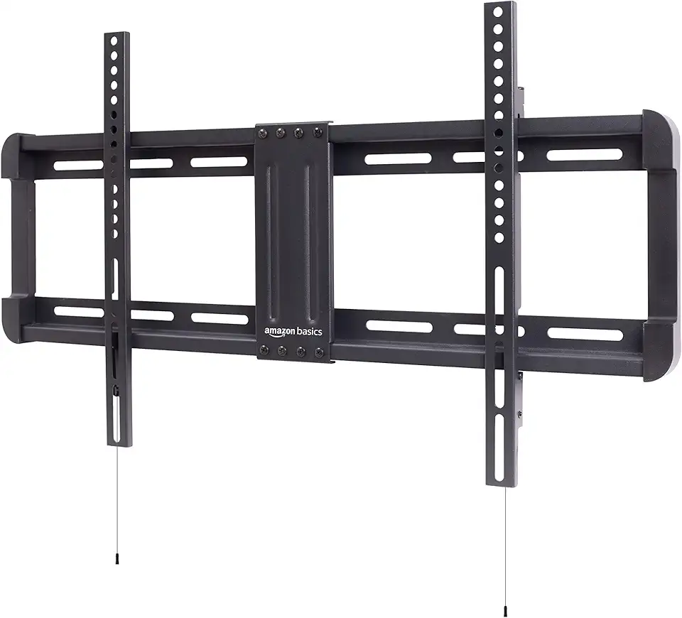 Amazon Basics Suporte de parede de TV de perfil baixo com nivelamento de pós-instalação horizontal para TVs de 32 a 86 polegadas, preto