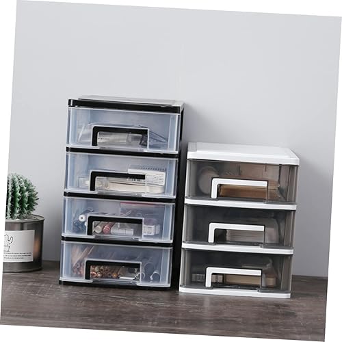 Miniatura 10 de Organizador de almacenamiento de cosméticos, 3 capas, mini cajón, negro, cajón de almacenamiento para escritorio, plástico, ordenado y ordenado