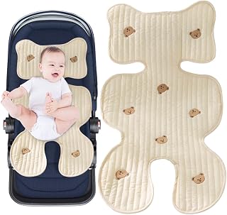 LUFEIS Colchoneta Silla Paseo Universal, Funda Silla Coche Bebe Universal, Reductor Silla Paseo Bebe, Colchoneta Silla Paseo Bebé, Colchoneta Carro Bebe para Silla de Paseo, Asiento de Seguridad (Oso)