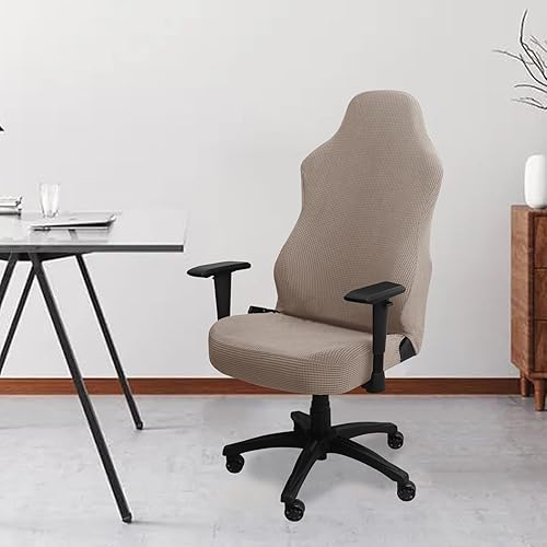 Miniatura 2 de HAOYONG Funda para silla de juegos, jacquard, elástica para silla de oficina, funda para silla de jefe, funda universal giratoria para silla de