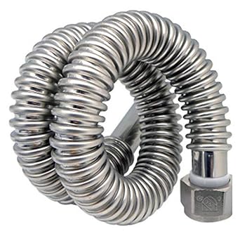 Easyflex EFWC-100-SS-1212-24 Stainless Steel 100 Series Water Heater Connectors, 1" FIP x 1" FIP, 24", 1" ID