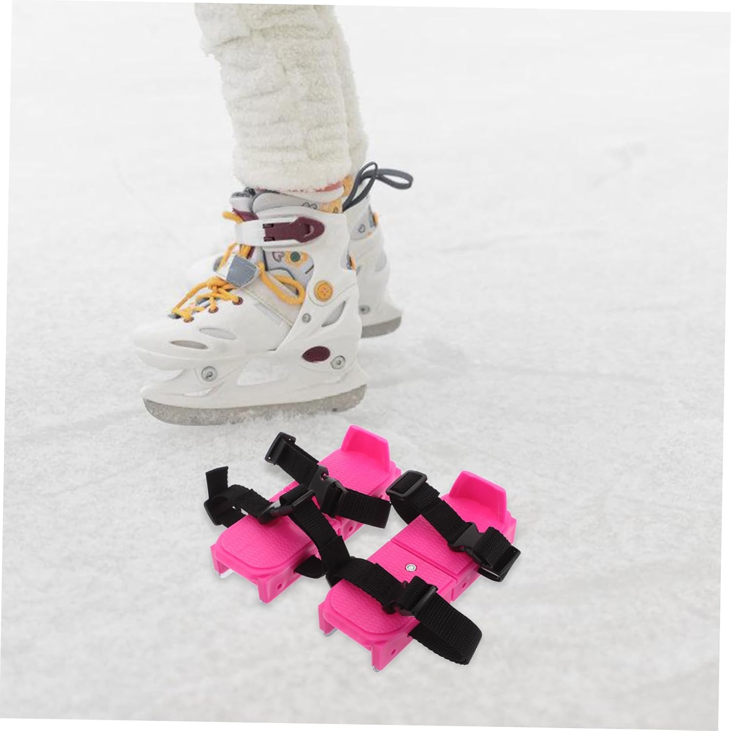 YARNOW 1pair Adjustable Snow Skate Boots for Boy Girl Comfortable Safe Ice Skating Shoes for Outdoor Activities for Beginners Mini Ski Shoes for Fun and Learning