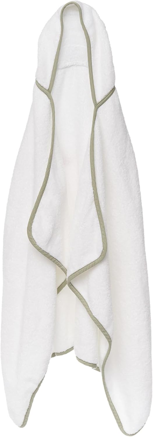 Lalo The Hooded Towel - 100% Organic Cotton, Soft on Sensitive Skin, Cozy & Absorbent, Machine Washable Baby Hooded Bath Towel - Sage
