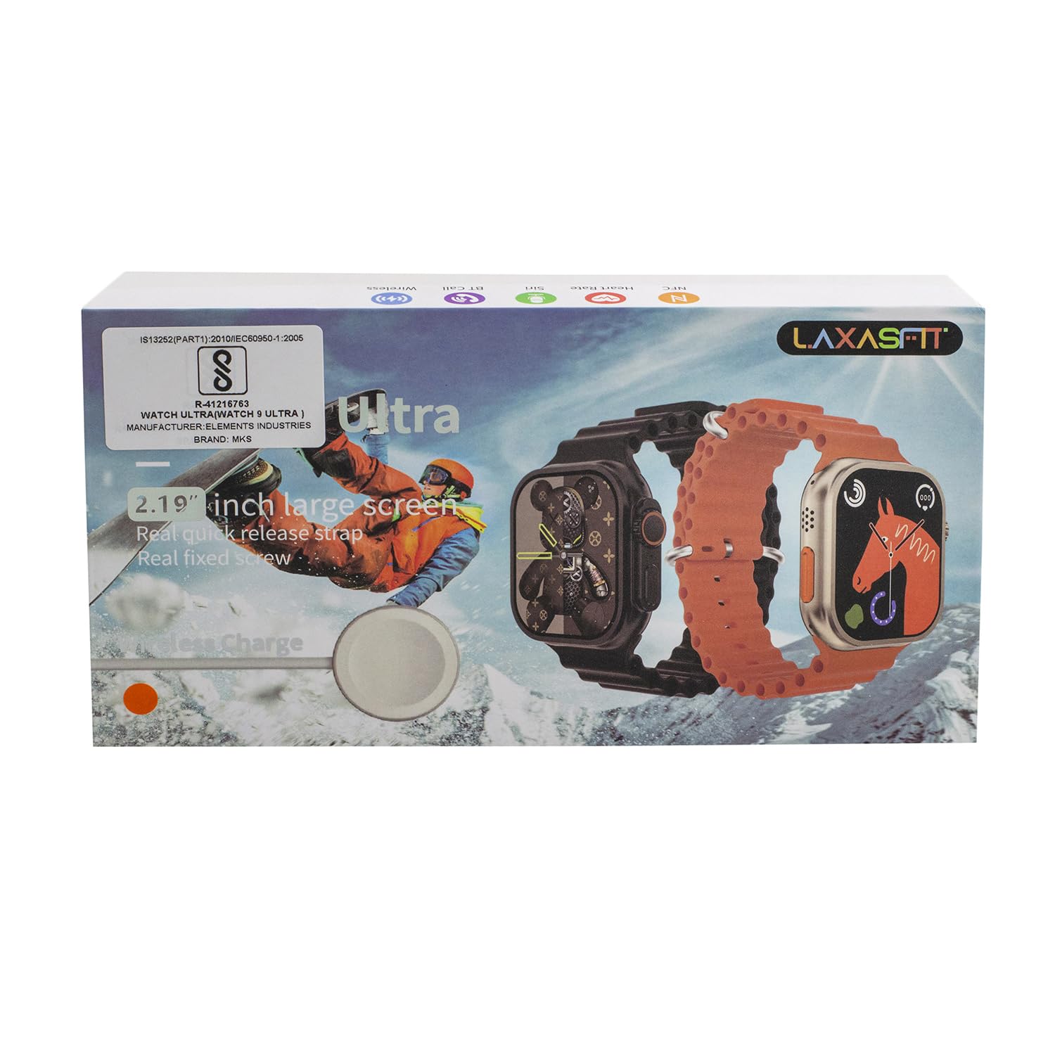 Moon Toys Presents Large 2.19 inch Display Watch 9 Ultra 49mm Unisex Smart Watch Series 8 Sport NFC Bluetooth Call Waterproof for Blood Oxygen & Blood Pressure, Steps, Calories, Distance (Pack of 1)